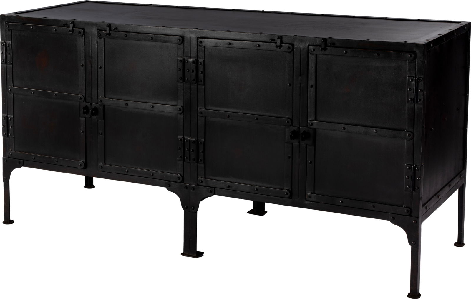 Butler Black Iron Owen Console Cabinet Industrial Style Storage 62": Butler Black Iron Owen Console Cabinet Industrial Style Storage 62" Introducing the Black Iron Owen Console Cabinet, a stunning addition to any industrial-style home. This cabinet is not only stylish