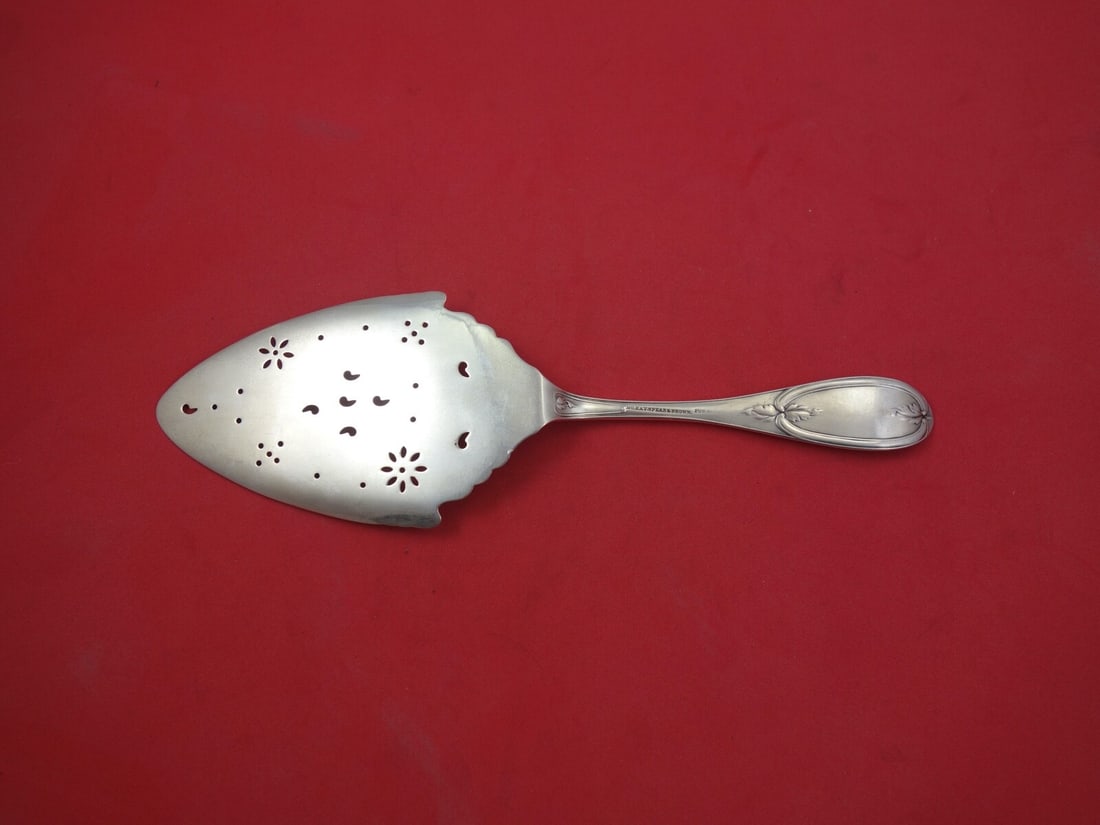 Olive Pattern Sterling Silver Pie Server 9 1/4" Monogrammed - 2