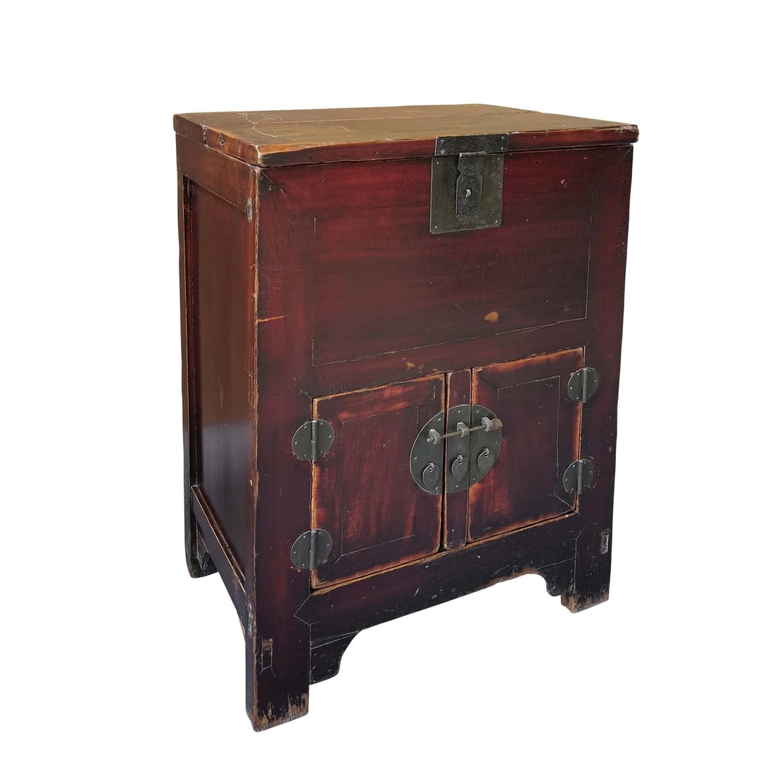 Antique Style Chinese Money Chest Reclaimed Elm 35.5H 25W 18D (1 of 1)