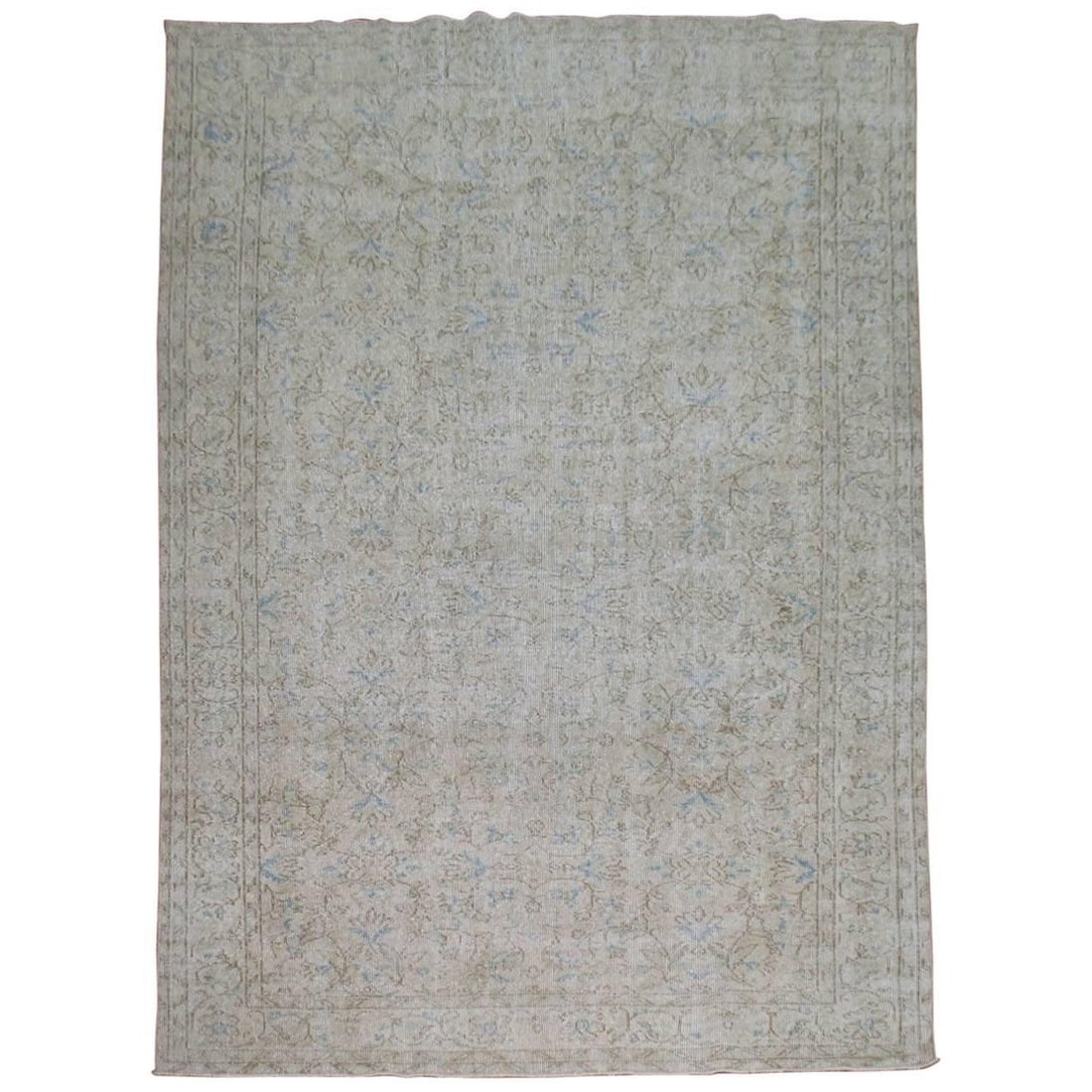 Vintage Malayer Turkish Rug Hand-Knotted Wool 6'7" x 10': Vintage Malayer Turkish Rug Hand-Knotted Wool 6'7" x 10' This stunning distressed vintage Turkish rug boasts a captivating Malayer style, featuring unique pops of light blue against rich, textured woo