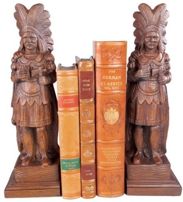 Hand-Cast Resin Americana Bookends Cigar Store Indian 11.5 Inch: Hand-Cast Resin Americana Bookends Cigar Store Indian 11.5 Inch Enhance your home decor with these unique vintage-style resin bookends, inspired by Americana style and featuring a charming cigar store