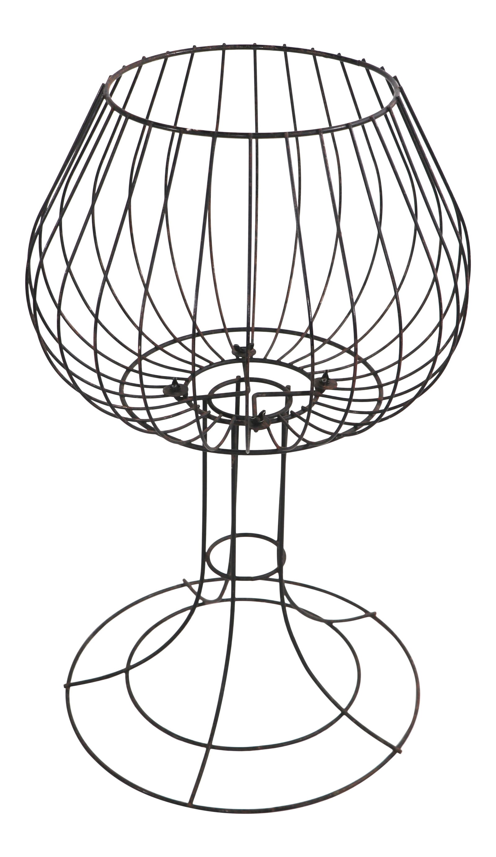 Unique Wrought Iron Glass Basket Stand After Weinberg Risley (1 of 8)