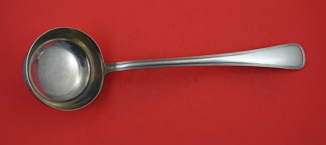 Buccellati Old Italian Sterling Silver Soup Ladle 12.5 inches: Buccellati Old Italian Sterling Silver Soup Ladle 12.5 inches This exquisite soup ladle features the renowned Old Italian pattern by Buccellati, crafted from high-quality sterling silver. Measuring 12