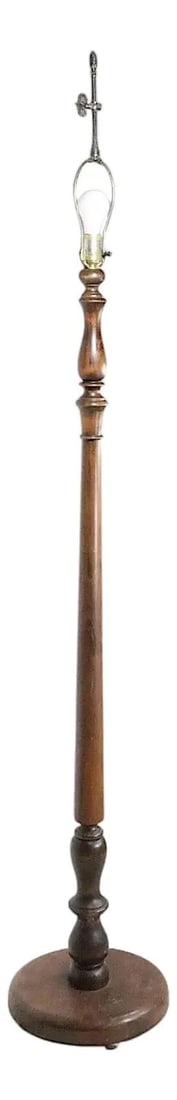 Turned Wood Floor Lamp from Early 1900s (1 of 10)