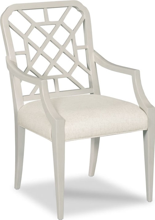 Woodbridge Merrion Arm Chair Carrara Finish 38H 21W 23D: Woodbridge Merrion Arm Chair Carrara Finish 38H 21W 23D Introducing the Elegant Merrion Arm Chair, showcasing a sophisticated design in a stunning Carrara finish. This chair is crafted from high-quali