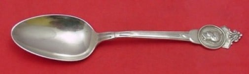 Phil B Gilbert Medallion Sterling Silver Serving Spoon 8 1/4": Phil B Gilbert Medallion Sterling Silver Serving Spoon 8 1/4" This exquisite serving spoon is crafted from sterling silver and features the elegant 'Medallion' pattern designed by Phil B. Gilbert. Mea