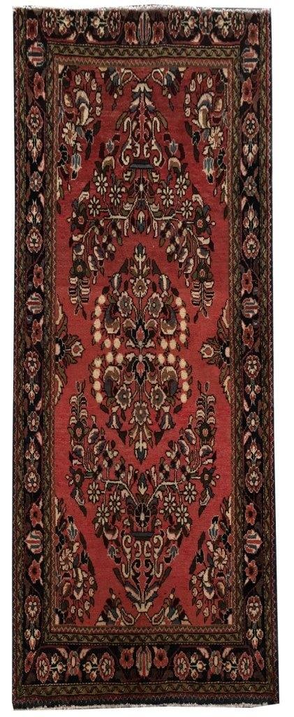 Handmade 3.7 x 5.5 Portland Red Persian Hamadan Rug: Handmade 3.7 x 5.5 Portland Red Persian Hamadan Rug Free continental US Shipping Transform your space with this exquisite 3.7 x 5.5 Portland Red Persian Hamadan Rug, meticulously handcrafted by skille
