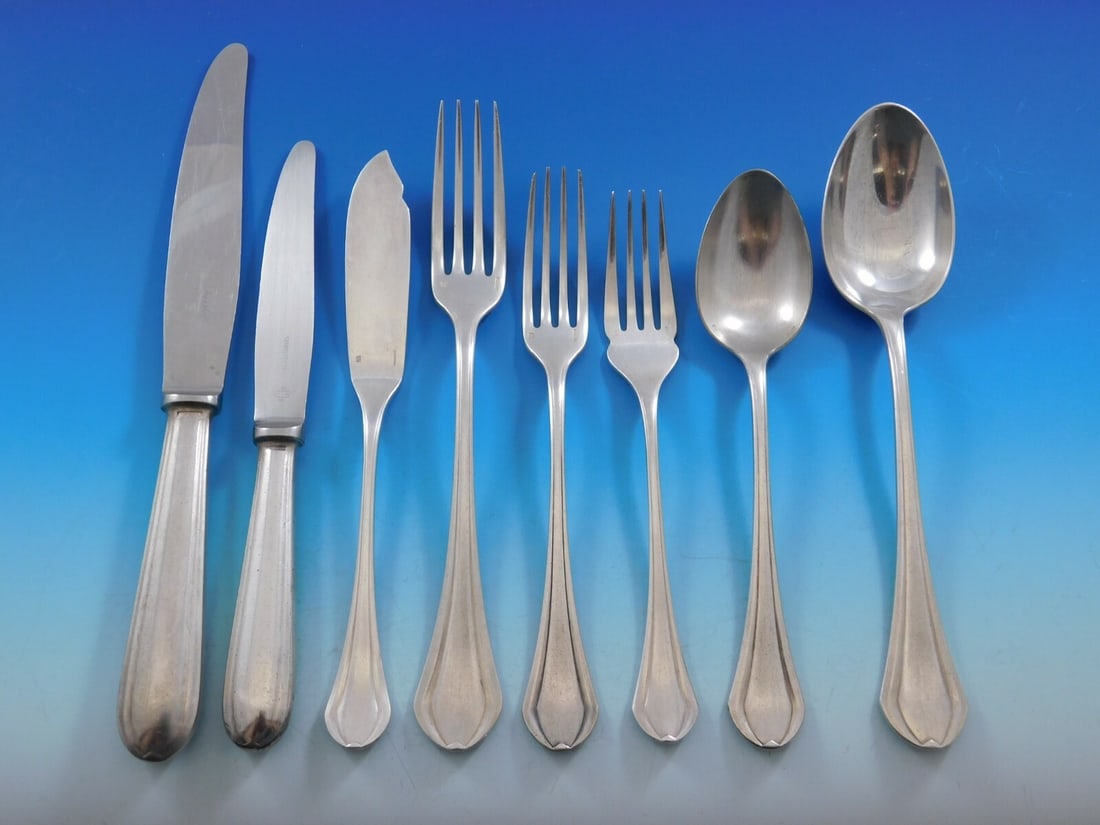 Christofle Printania Silverplate Flatware Set 100 Pieces with Box (1 of 12)