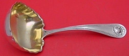 Whiting Bead Pattern Sterling Silver Gravy Ladle 6 Inch: Whiting Bead Pattern Sterling Silver Gravy Ladle 6 Inch This exquisite gravy ladle from Whiting showcases the elegant Bead pattern, crafted from high-quality sterling silver. Measuring 6 inches in len