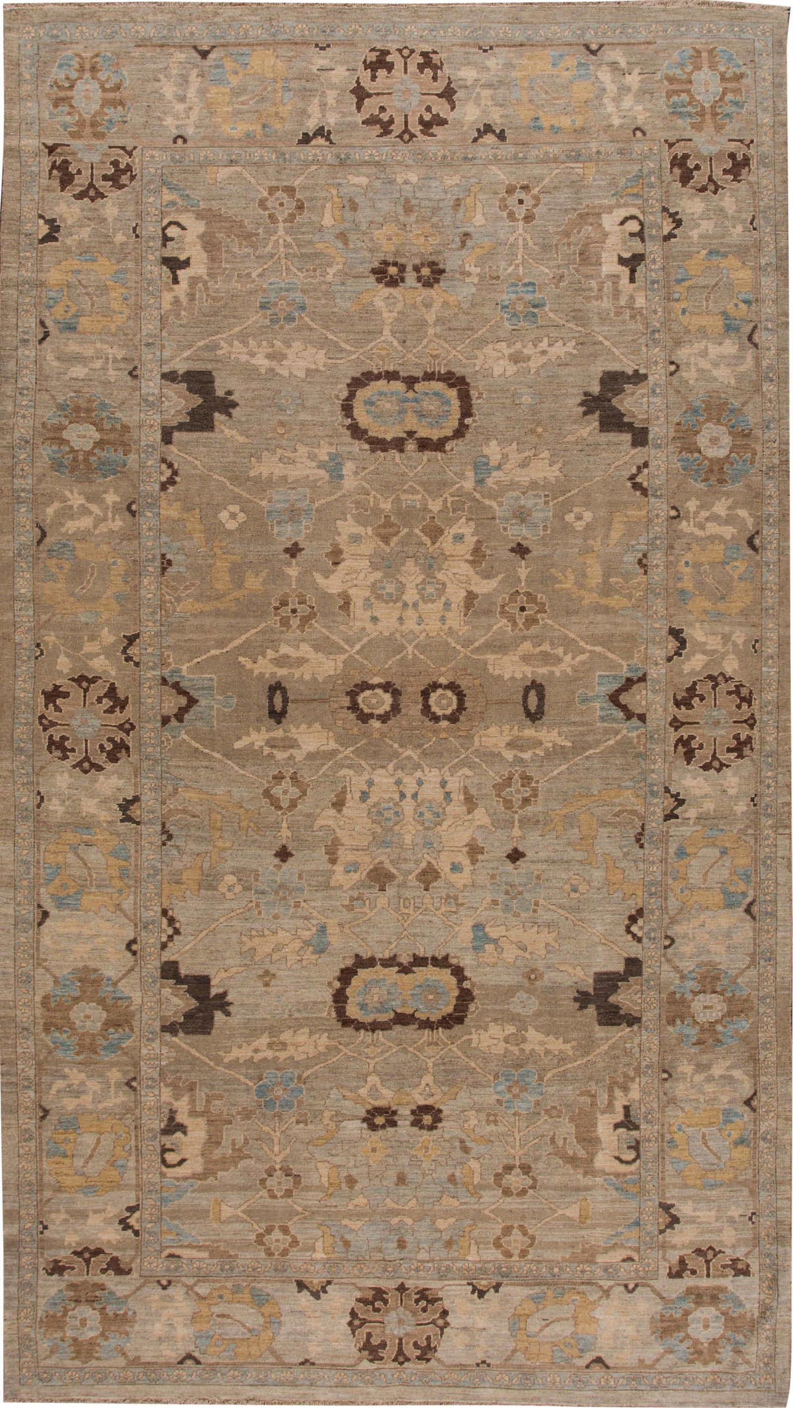 Elegant Modern Persian Sultanabad Hand-Knotted Wool Rug 8'8 x 15': Elegant Modern Persian Sultanabad Hand-Knotted Wool Rug 8'8 x 15' Enhance your living space with this stunning Modern Persian Sultanabad handmade wool rug. Featuring a rich brown color field, this exq