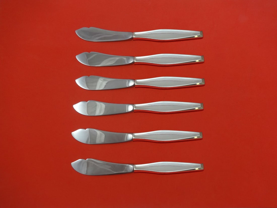 Gorham Classique Sterling Silver 6pc Trout Knife Set Custom Made: Gorham Classique Sterling Silver 6pc Trout Knife Set Custom Made This exquisite 6-piece Trout Knife Set from the Classique pattern by Gorham is crafted from high-quality sterling silver with hollow ha