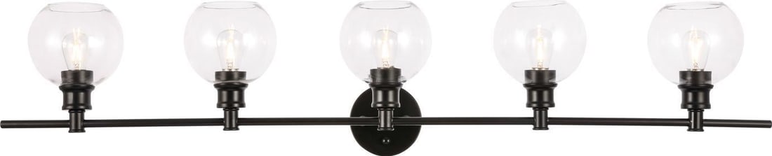 Elegant Lighting Collier Transitional Wall Lamp 5 Lights Clear Finish: Elegant Lighting Collier Transitional Wall Lamp 5 Lights Clear Finish Illuminate your space with the Timeless Collier Wall Lamp, featuring five lights that blend seamlessly into any transitional decor