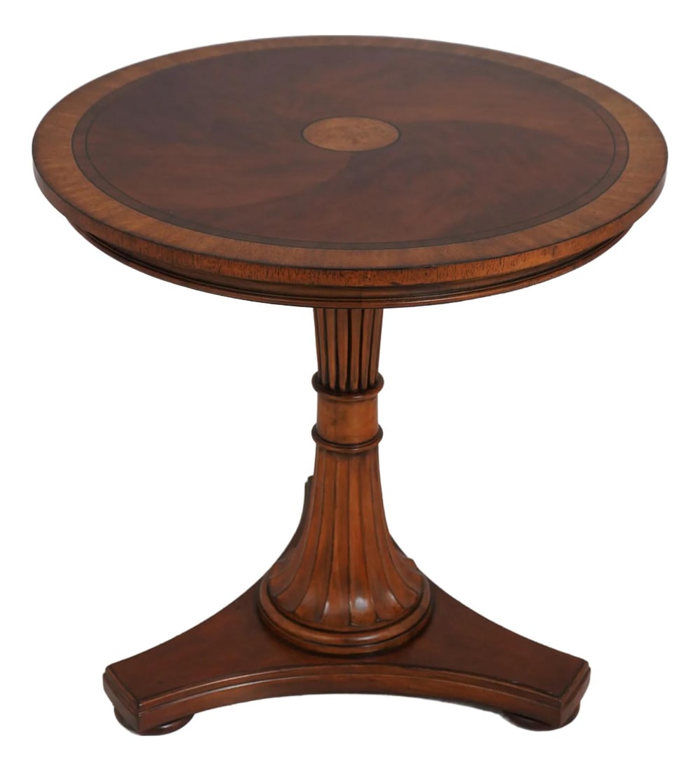 Ethan Allen Regency Style Lamp Table with Cherry and Burl Elm Inlay (1 of 10)