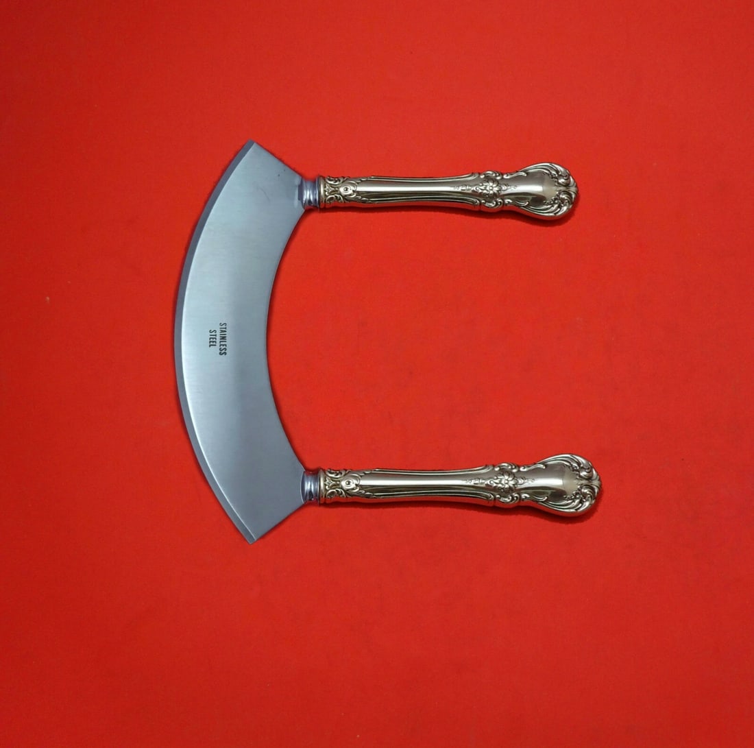 Towle Old Master Sterling Silver Mezzaluna Knife Custom Made 6 1/4 Inch: Towle Old Master Sterling Silver Mezzaluna Knife Custom Made 6 1/4 Inch Elevate your culinary experience with this exquisite Old Master Mezzaluna Knife, custom made by Towle. Crafted from sterling sil