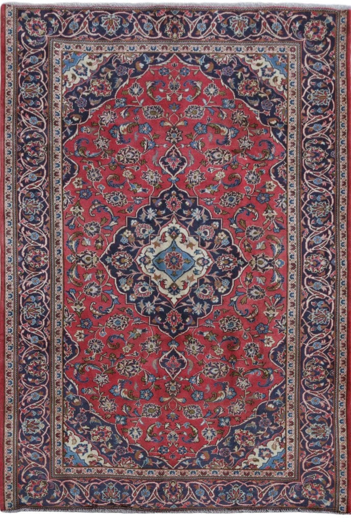 Handcrafted 7' x 10' Red Persian Ardakan Rug Silk-like Pile: Handcrafted 7' x 10' Red Persian Ardakan Rug Silk-like Pile Free continental US Shipping This stunning Red Persian Ardakan Rug showcases exceptional craftsmanship by talented Persian artisans. Featuri