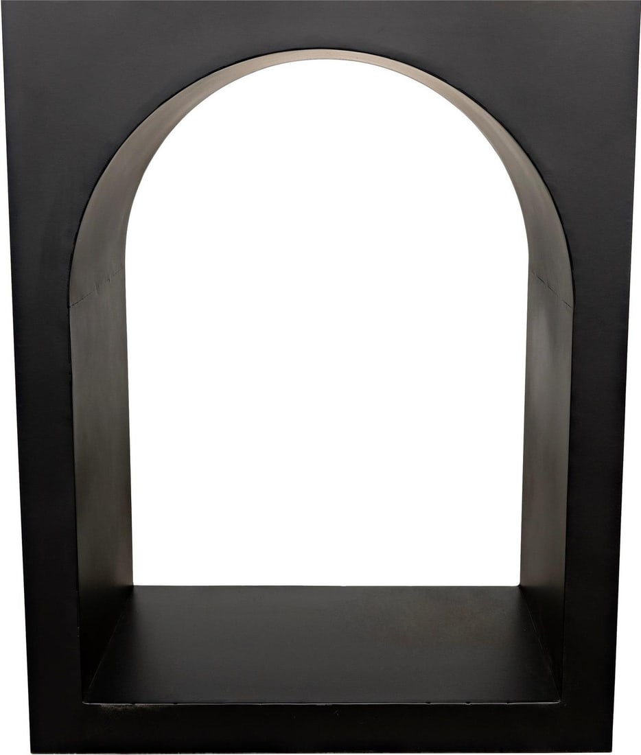 Noir Aqueduct Industrial Style Matte Black Metal Bookcase 59H: Noir Aqueduct Industrial Style Matte Black Metal Bookcase 59H This Industrial Style Matte Black Metal Bookcase features a sleek design that complements modern decor. Constructed from durable industria