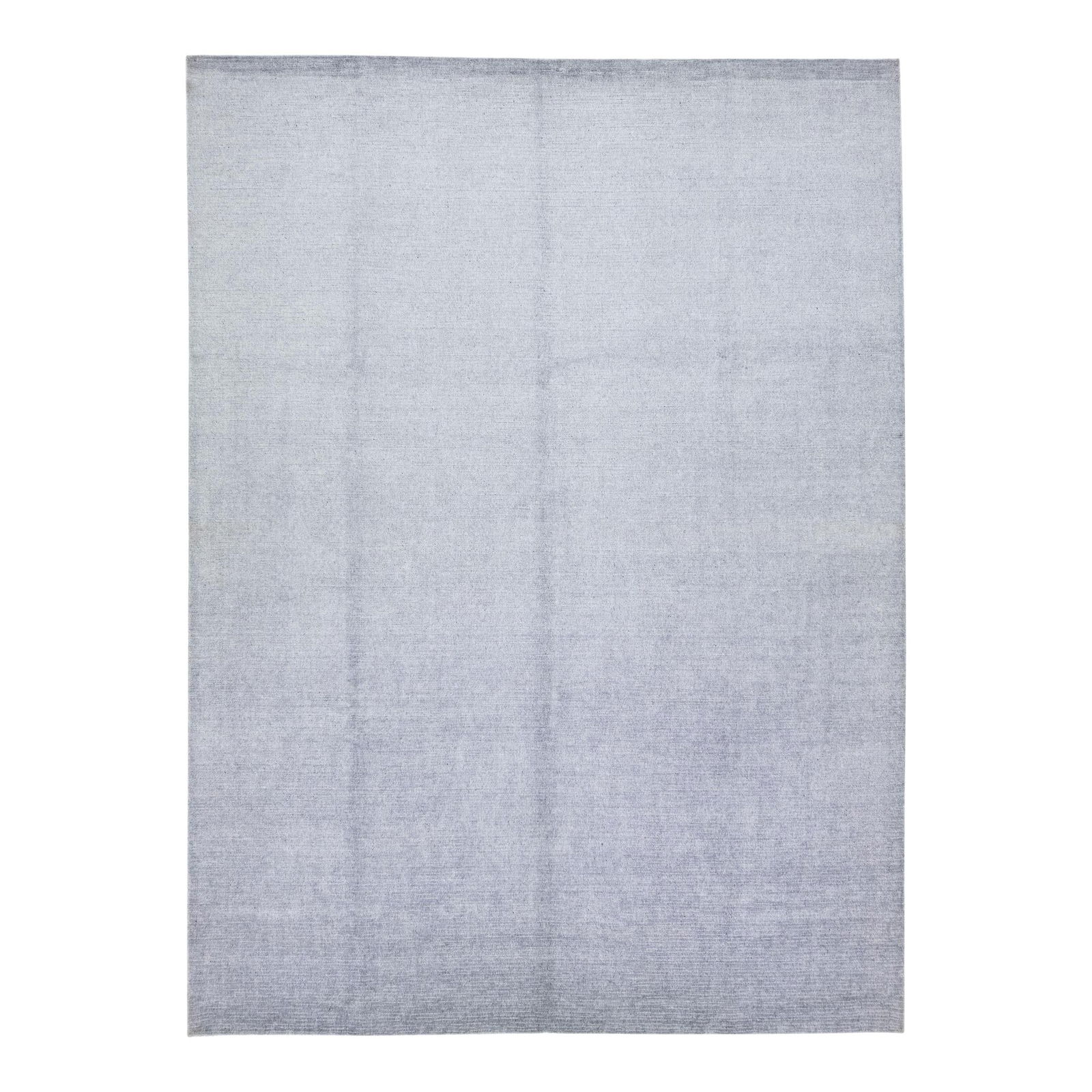 Handmade Bamboo Silk Stripe Rug 9'1 x 12'4 Gray Tones: Handmade Bamboo Silk Stripe Rug 9'1 x 12'4 Gray Tones Discover the elegance of this handmade groove rug, expertly crafted from bamboo and silk. Featuring a sophisticated all-over stripe design in vary