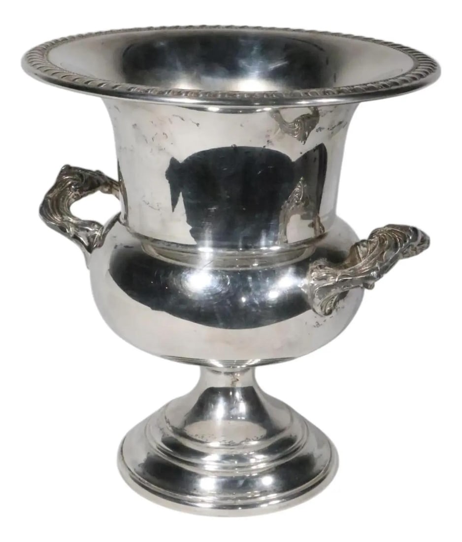 Vintage Silverplate Wine Cooler Champagne Bucket Attributed to Sheridan (1 of 10)