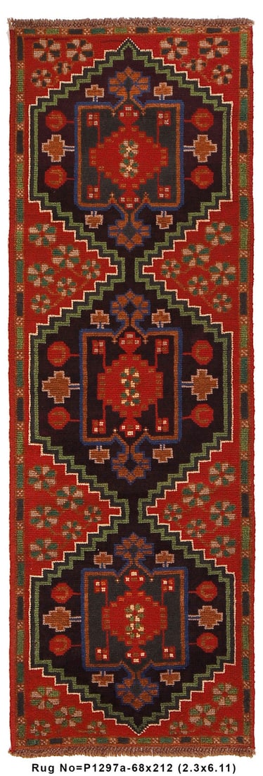 2.6 x 9.3 Afghan Wool Tribal Runner Carpet (1 of 7)