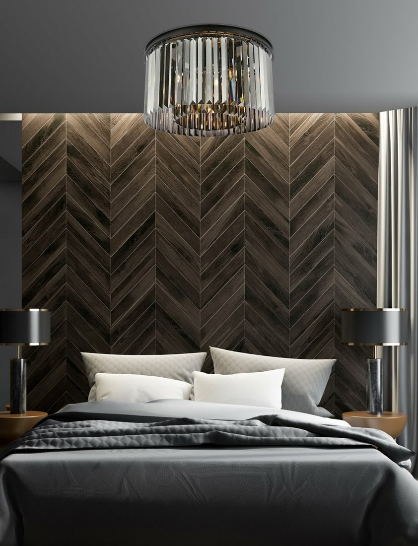 Sydney 8 Light Matte Black Crystal Flush Mount Chandelier 26 Inch: Sydney 8 Light Matte Black Crystal Flush Mount Chandelier 26 Inch This contemporary flush mount chandelier features a matte black frame adorned with royal cut silver shade crystals, creating a modern