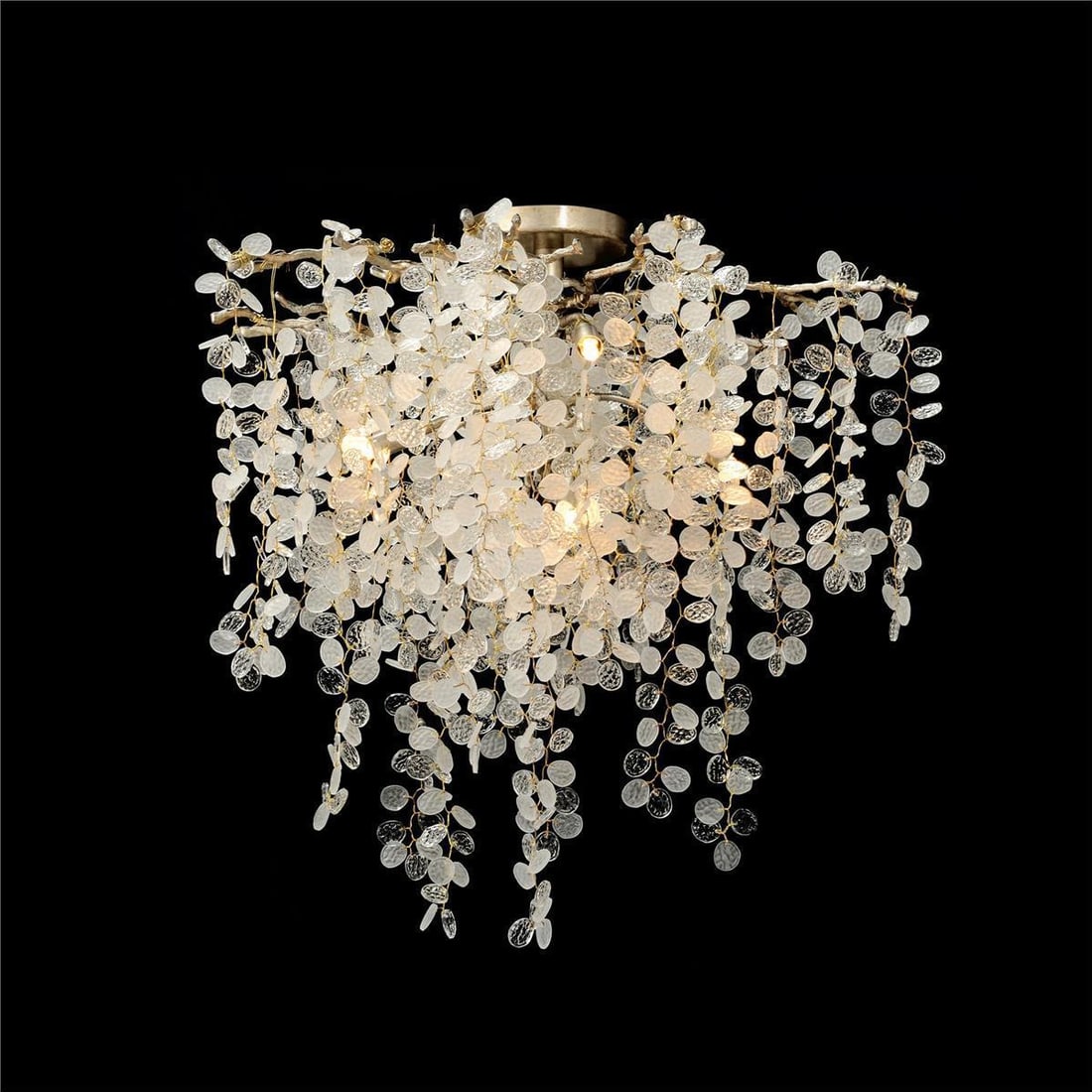 John-Richard Shiro-Noda 5-Light Crystal Semi-Flush Chandelier: John-Richard Shiro-Noda 5-Light Crystal Semi-Flush Chandelier Illuminate your space with this elegant Five-Light Traditional Crystal Chandelier, designed to enhance any decor. Featuring a stunning com