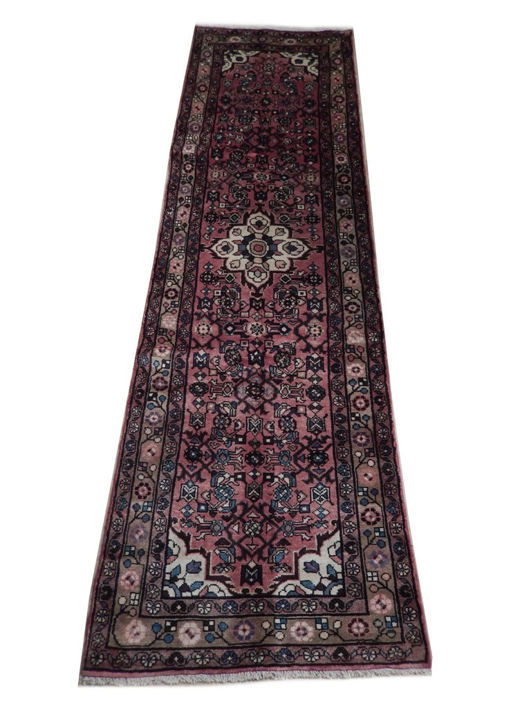 3.4 x 10.1 Red Semi-Antique Persian Herati Runner Rug: 3.4 x 10.1 Red Semi-Antique Persian Herati Runner Rug Free continental US Shipping Enhance your living space with this stunning 3.4 x 10.1 Red Semi-Antique Persian Herati Runner Rug. Featuring intrica