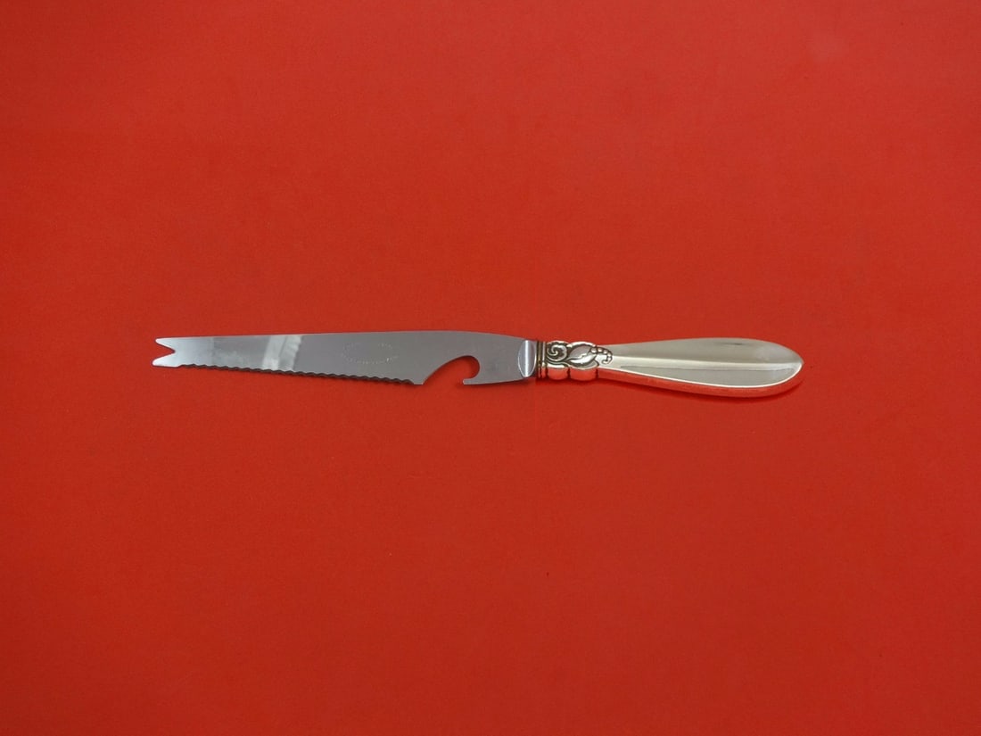 Frigast Princess Fuchsia Sterling Silver Bar Knife Custom 9 1/8 in: Frigast Princess Fuchsia Sterling Silver Bar Knife Custom 9 1/8 in This exquisite bar knife features the elegant Princess Fuchsia pattern by Frigast. Crafted from sterling silver, it has a hollow hand