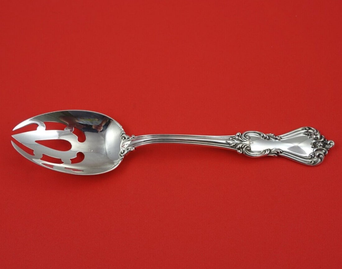 Reed and Barton Marlborough Sterling Silver Slotted Serving Spoon 8 1/4 Inch: Reed and Barton Marlborough Sterling Silver Slotted Serving Spoon 8 1/4 Inch This exquisite serving spoon features the classic Marlborough pattern by Reed and Barton, crafted from high-quality sterlin
