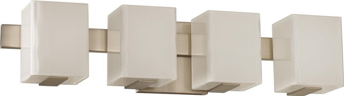 Kalco Catalina 4-Light Satin Nickel Bath Light Industrial Design: Kalco Catalina 4-Light Satin Nickel Bath Light Industrial Design Illuminate your bathroom with the Catalina 4-Light Bath Light, a stunning blend of functionality and modern design. Featuring a sleek s