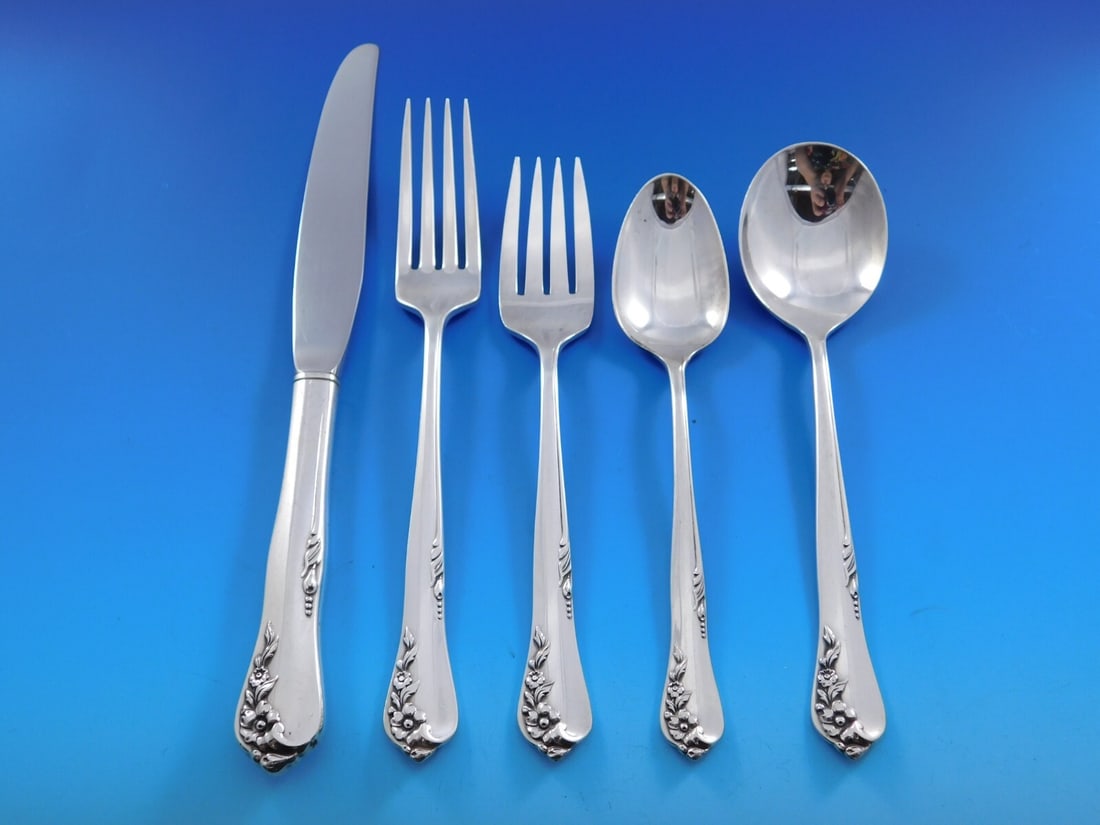 Oneida Engagement Sterling Silver Flatware Set for 8 42 Pieces with Storage Chest: Oneida Engagement Sterling Silver Flatware Set for 8 42 Pieces with Storage Chest Enhance your dining experience with the Engagement by Oneida Sterling Silver Flatware Set, designed for service of 8.