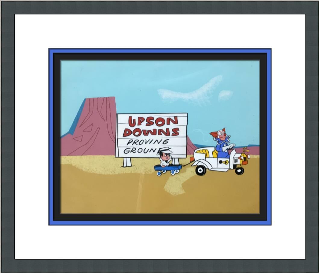 Hanna-Barbera Bozo The Clown 1958 Hand Painted Animation Cel Framed: Hanna-Barbera Bozo The Clown 1958 Hand Painted Animation Cel Framed This hand-painted animation production cel features Bozo The Clown as Slippery Bly, a character from the classic 1958 animated telev