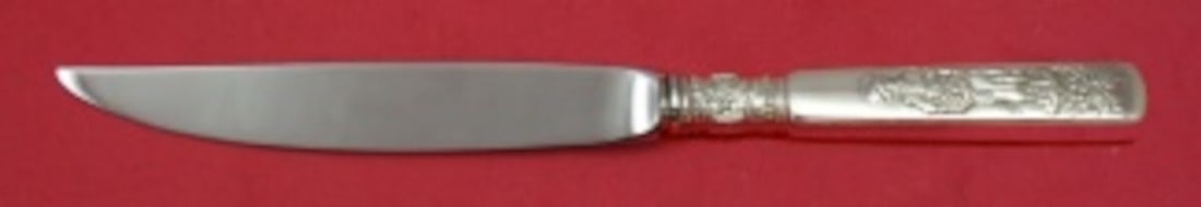Gorham Fontainebleau Sterling Silver Custom Steak Knife 8 Inch Not Serrated: Gorham Fontainebleau Sterling Silver Custom Steak Knife 8 Inch Not Serrated Indulge in the elegance of the Fontainebleau steak knife by Gorham, expertly crafted from sterling silver with a stainless s