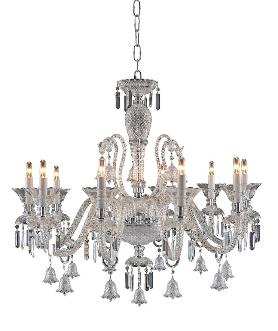Artistry New Century 10-Light Chrome Chandelier With Asfour Crystal 36 Inch: Artistry New Century 10-Light Chrome Chandelier With Asfour Crystal 36 Inch This modern chandelier features a chrome finish and is adorned with high-quality Asfour crystals that add a sparkling elegan