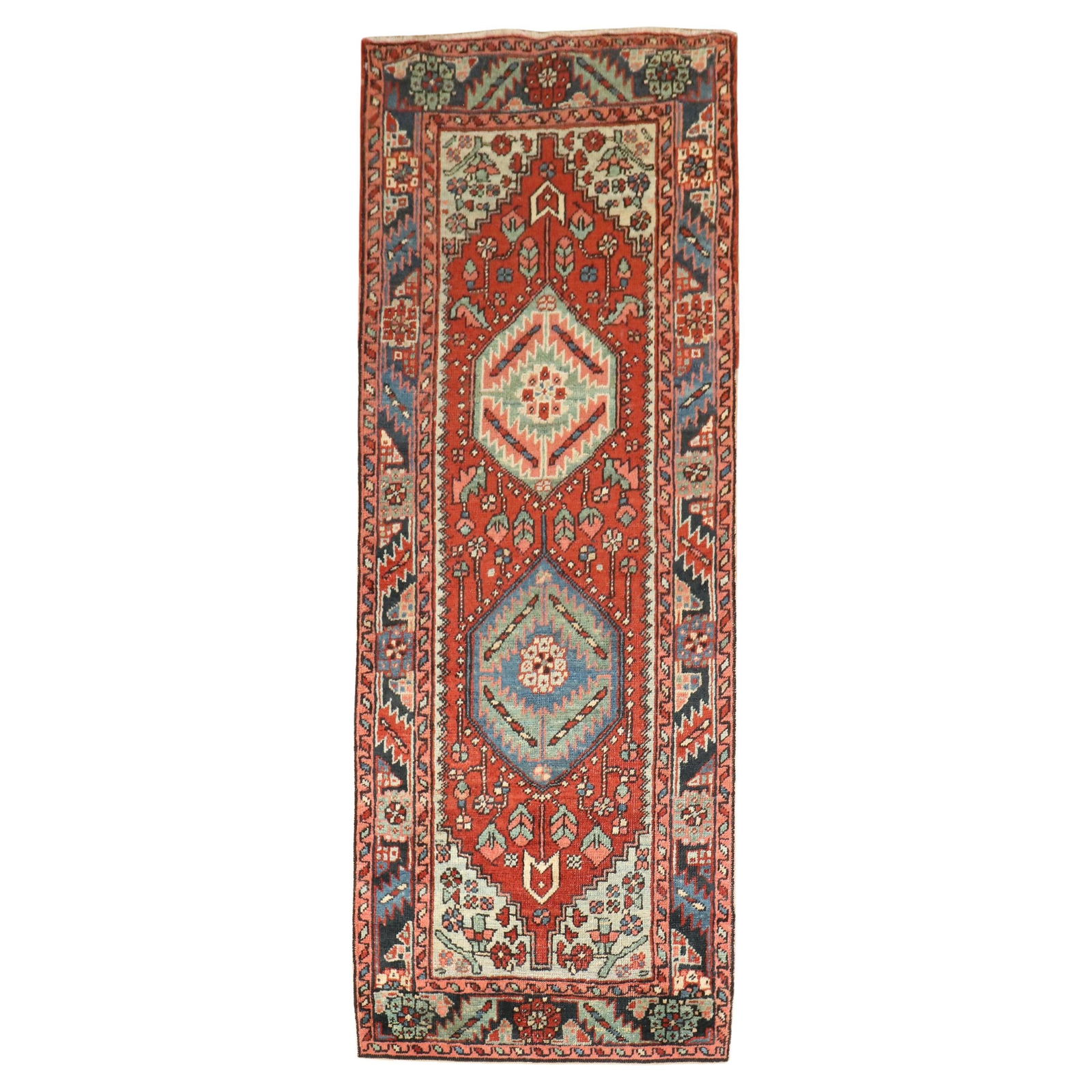 Antique Persian Heriz Small Runner Wool Hand-Woven 32 x 82 in (1 of 8)