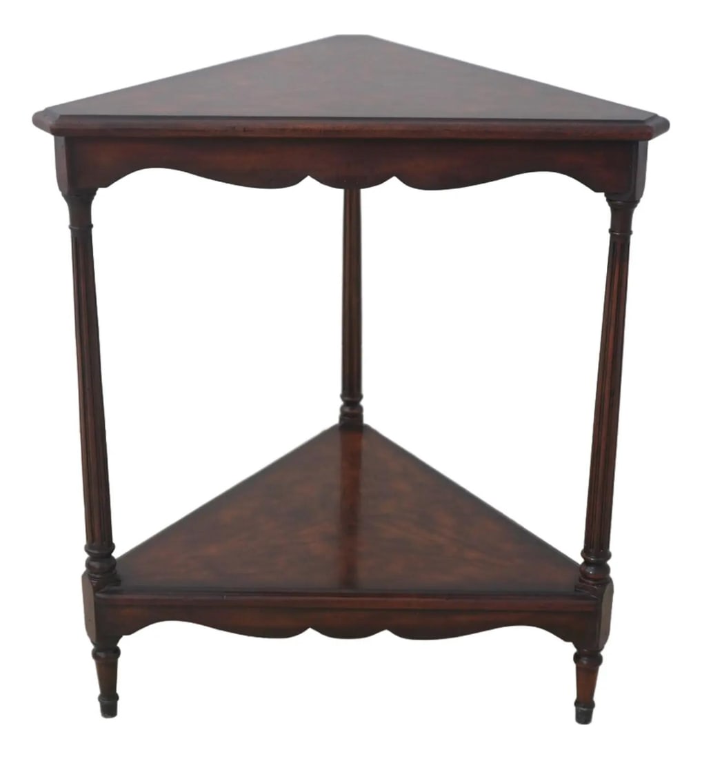 Theodore Alexander Mahogany Figural Corner Table Quality Construction: Theodore Alexander Mahogany Figural Corner Table Quality Construction The Theodore Alexander Figural Mahogany Corner Table is a beautifully crafted piece showcasing quality construction and elegant de