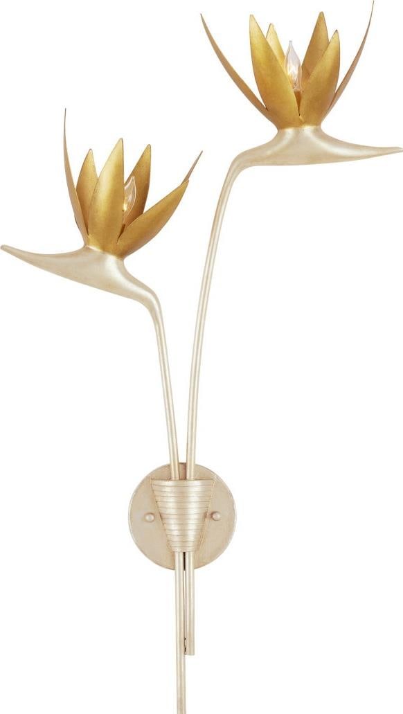 Currey Contemporary Steel Wall Sconce Bird of Paradise Design Dimmable 2 Bulbs (1 of 6)
