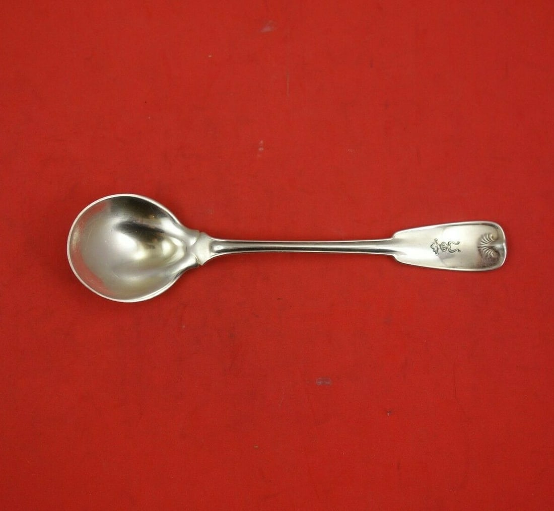 Tiffany & Co Palm Sterling Silver Sherbet Spoon with McKay Crest: Tiffany & Co Palm Sterling Silver Sherbet Spoon with McKay Crest This exquisite sherbet spoon from Tiffany & Co. showcases the elegant Palm pattern, crafted in fine sterling silver. Measuring 5 7/8 in