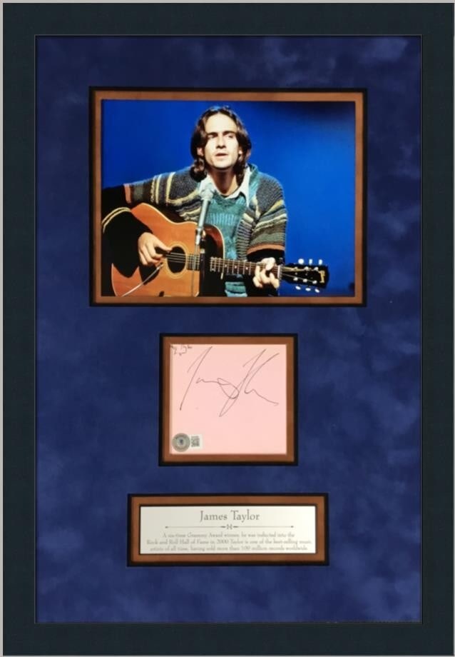 James Taylor Signed Photograph Custom Framed Beckett Authenticated 26x19 (1 of 7)