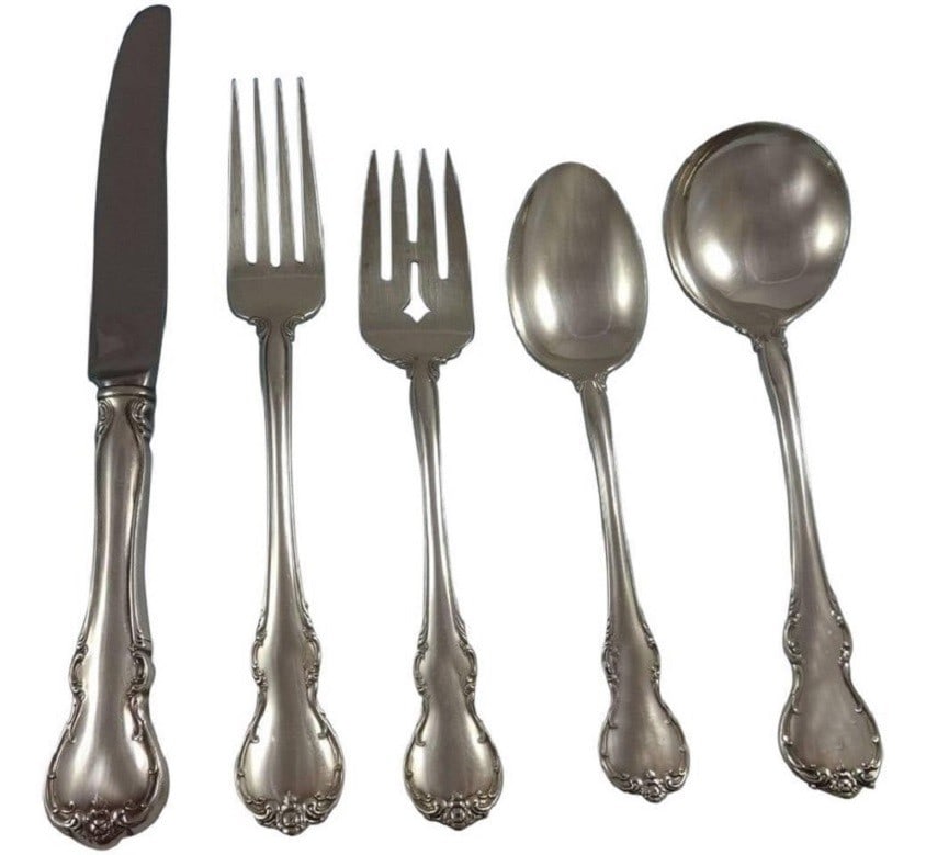 Towle French Provincial Sterling Silver Flatware Set 52 Pieces for 8: Towle French Provincial Sterling Silver Flatware Set 52 Pieces for 8 Enhance your dining experience with the French Provincial Sterling Silver Flatware Set by Towle, featuring a total of 52 exquisite