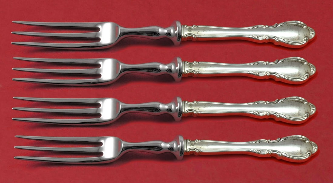 Towle Legato Sterling Silver 4-Piece Fruit Fork Set 6 Inch Custom Made: Towle Legato Sterling Silver 4-Piece Fruit Fork Set 6 Inch Custom Made This exquisite 4-piece fruit fork set is crafted from sterling silver in the elegant Legato pattern by Towle. Each fork measures