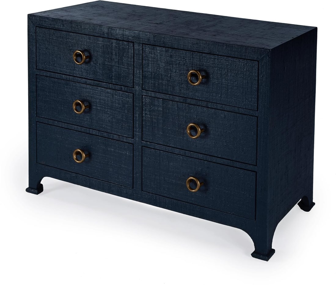 Butler Chatham Navy Blue Traditional Dresser Rectangular English Style: Butler Chatham Navy Blue Traditional Dresser Rectangular English Style Elevate your space with the Butler Chatham Navy Blue Traditional Dresser. This elegantly designed dresser features a striking nav