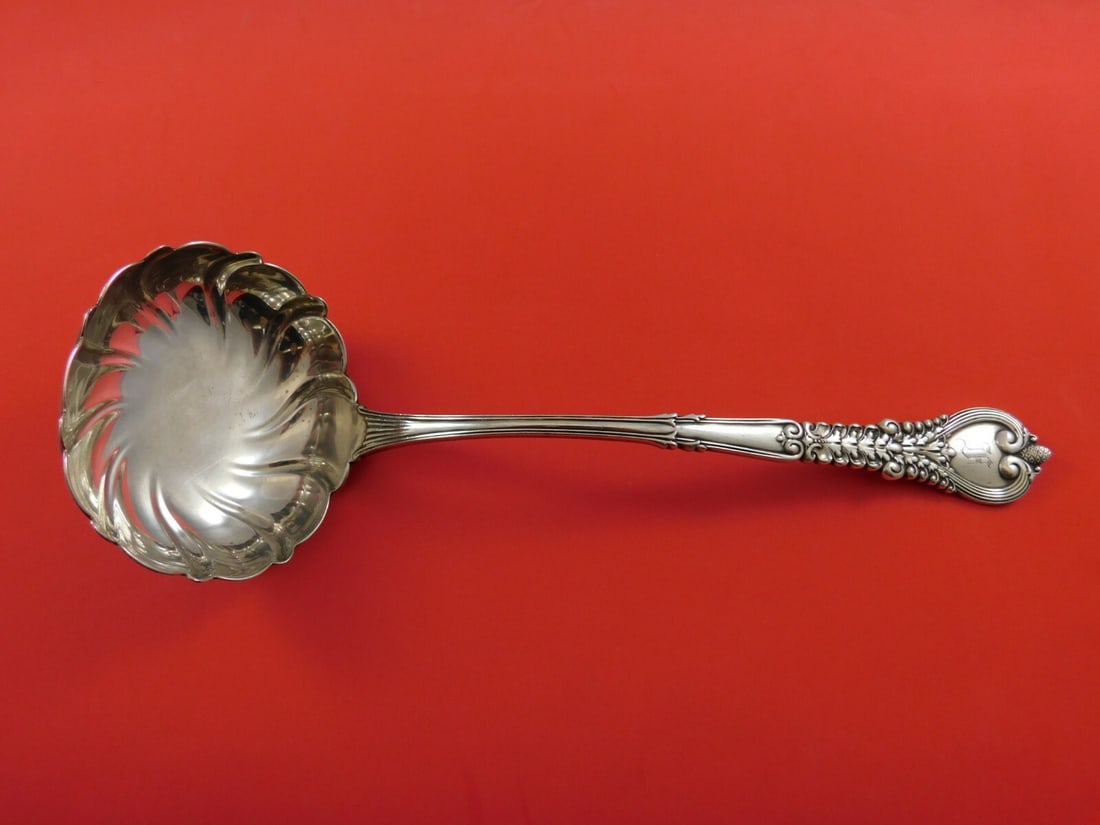Tiffany & Co. Florentine Sterling Silver Soup Ladle 11.25": Tiffany & Co. Florentine Sterling Silver Soup Ladle 11.25" This exquisite soup ladle from Tiffany & Co. features the elegant Florentine pattern and is crafted from high-quality sterling silver. With a