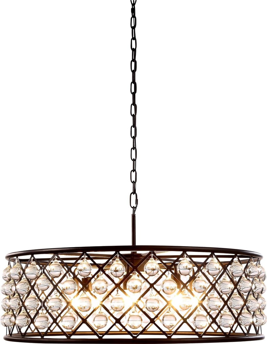 Madison Crystal Pendant Light Clear Mocha Brown Transitional Style: Madison Crystal Pendant Light Clear Mocha Brown Transitional Style Illuminate your space with the Madison Crystal Pendant, a stunning piece that combines hand-polished elegance with functional lightin