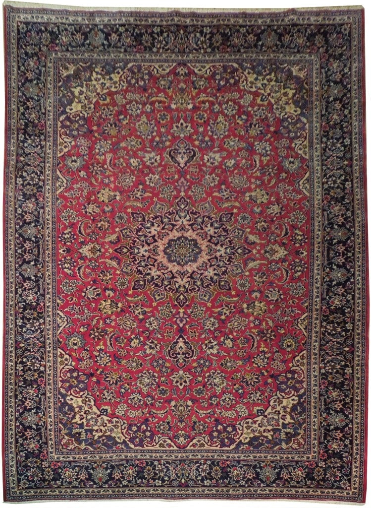 Handcrafted 9.6 x 12.10 Dark Pink Persian Semi Antique Tabriz Rug: Handcrafted 9.6 x 12.10 Dark Pink Persian Semi Antique Tabriz Rug Free continental US Shipping Transform your living space with this exquisite 9.6 x 12.10 Dark Pink Persian Handcrafted Quality Semi An