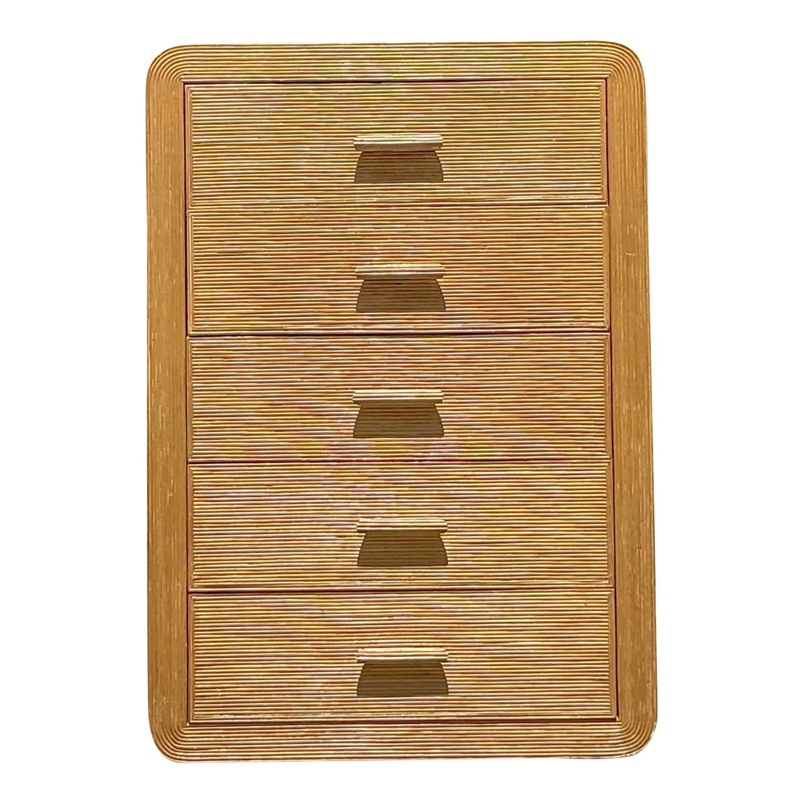 Vintage Coastal Waterfall Pencil Reed Chest of Drawers 34 x 18 x 48.25: Vintage Coastal Waterfall Pencil Reed Chest of Drawers 34 x 18 x 48.25 Enhance your interior with this Vintage Coastal Waterfall Pencil Reed Chest of Drawers. This piece showcases the classic charm of