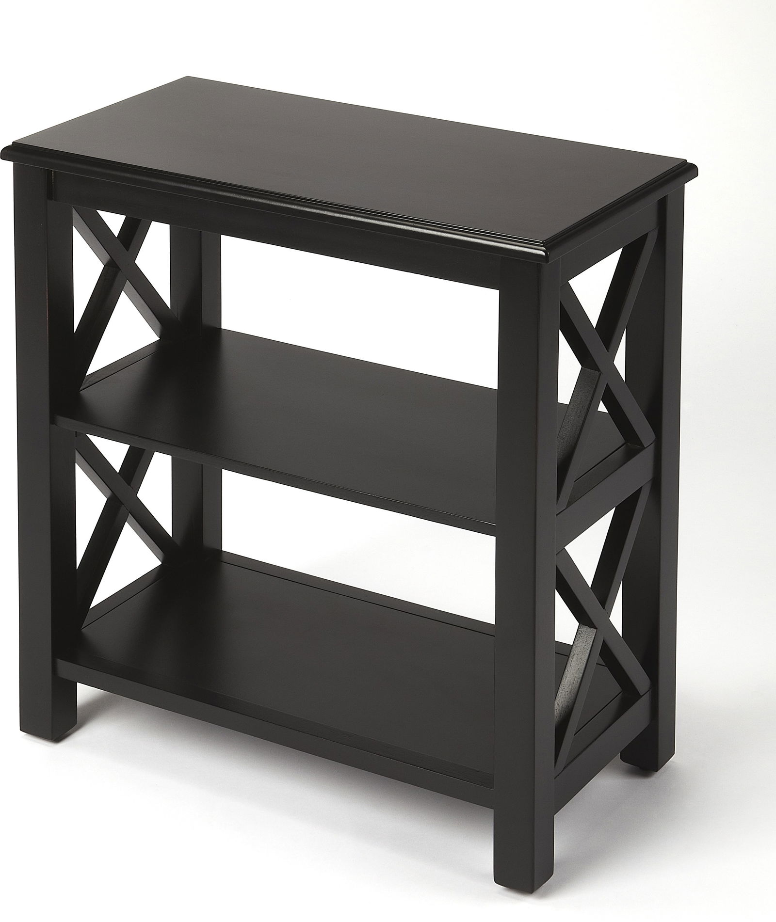 Butler Vance Compact Bookcase Black Licorice Petite Design: Butler Vance Compact Bookcase Black Licorice Petite Design Introducing the Compact Vance Bookcase, a perfect solution for small spaces. Crafted with a blend of maple veneer, MDF, and poplar, this peti