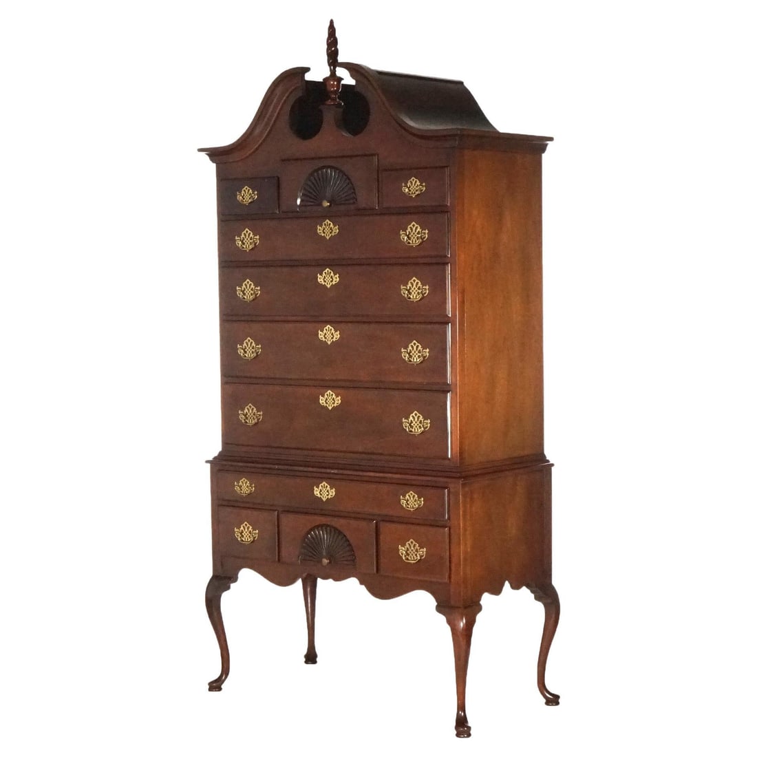 American Heritage Queen Anne Mahogany Chest on Chest by Hickory 20th Century (1 of 12)