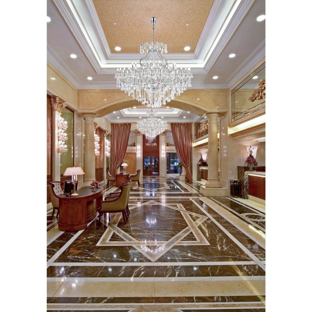 Maria Theresa 49-Light Chrome Chandelier 72-Inch Wide Modern Fixture: Maria Theresa 49-Light Chrome Chandelier 72-Inch Wide Modern Fixture Illuminate your space with this stunning Maria Theresa 49-Light Chandelier, expertly crafted to enhance any room's elegance. This e