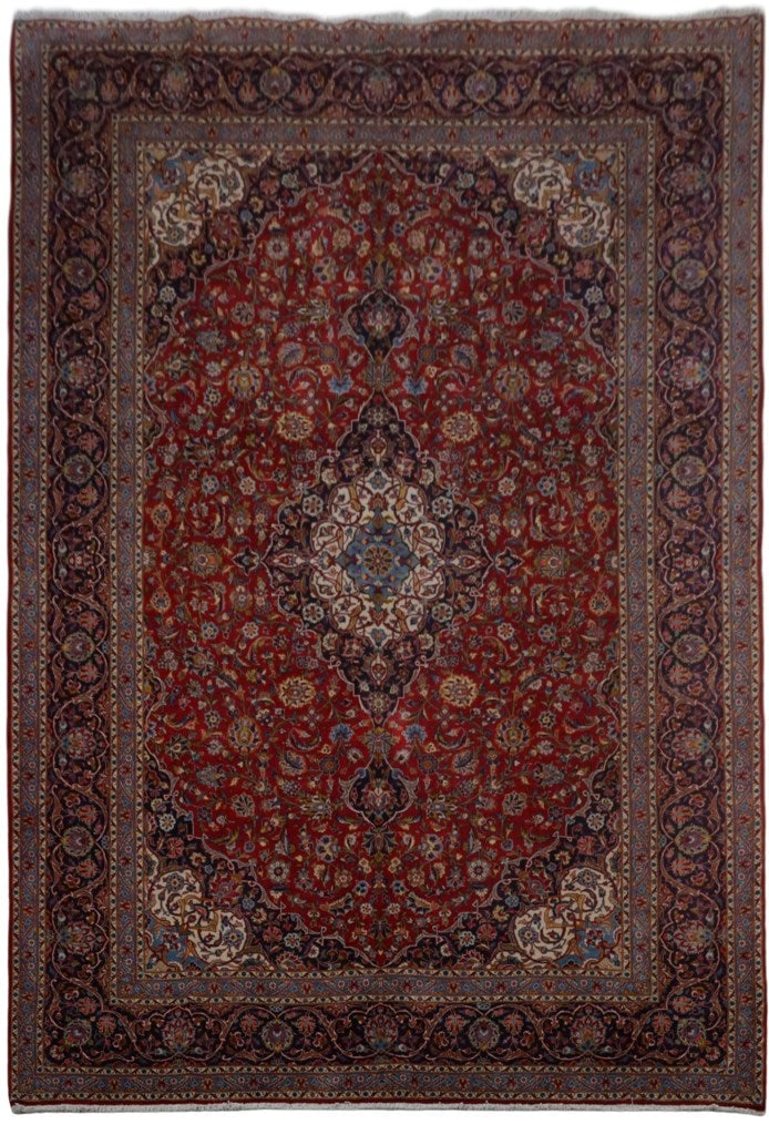 9'10 x 14'3 Red Persian Kashan Rug Handcrafted in Iran: 9'10 x 14'3 Red Persian Kashan Rug Handcrafted in Iran Free continental US Shipping Experience the exquisite beauty of this 9.10 x 14.3 Red Persian Signed Kashan Rug, handcrafted by skilled Persian ar