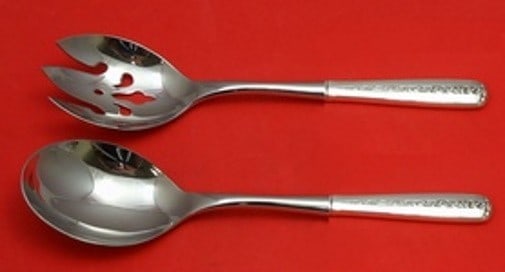 Towle Rambler Rose Sterling Silver Salad Serving Set 10 7/8" Custom: Towle Rambler Rose Sterling Silver Salad Serving Set 10 7/8" Custom Enhance your dining experience with this exquisite 2-piece salad serving set from Towle, featuring the elegant Rambler Rose pattern.